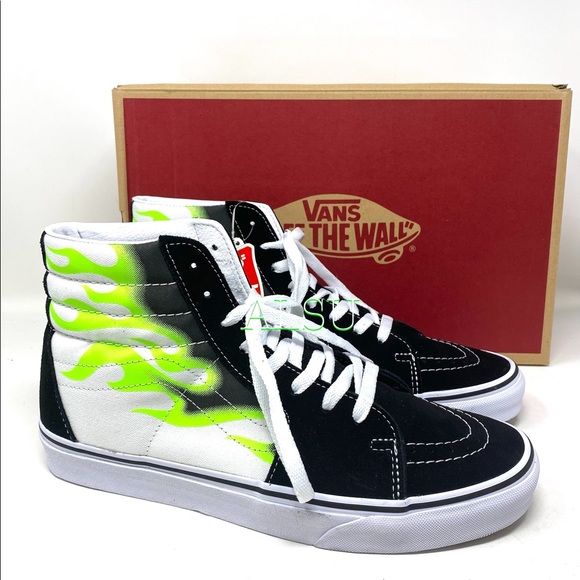 vans sk8 hi flame green